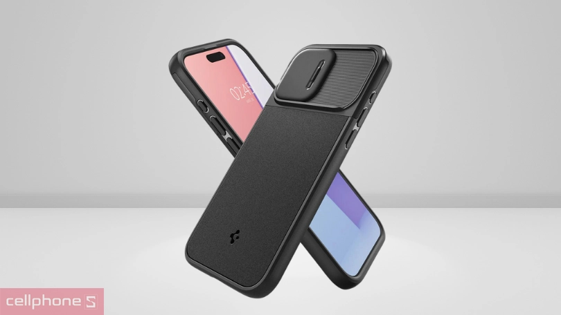 Ốp lưng iPhone 15 Pro Spigen Optik Armor With Magsafe - Bảo vệ camera, cầm nắm chắc tay