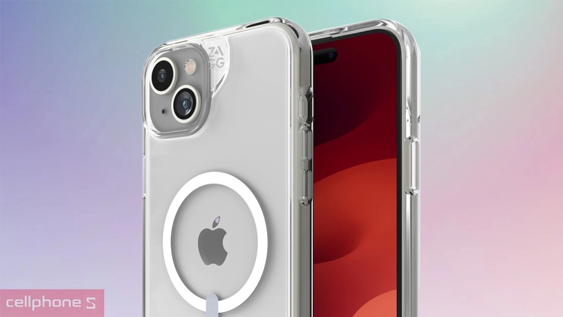 Thiết kế ốp lưng iPhone 15 Plus/14 Plus Zagg With Magsafe Crystal trong
