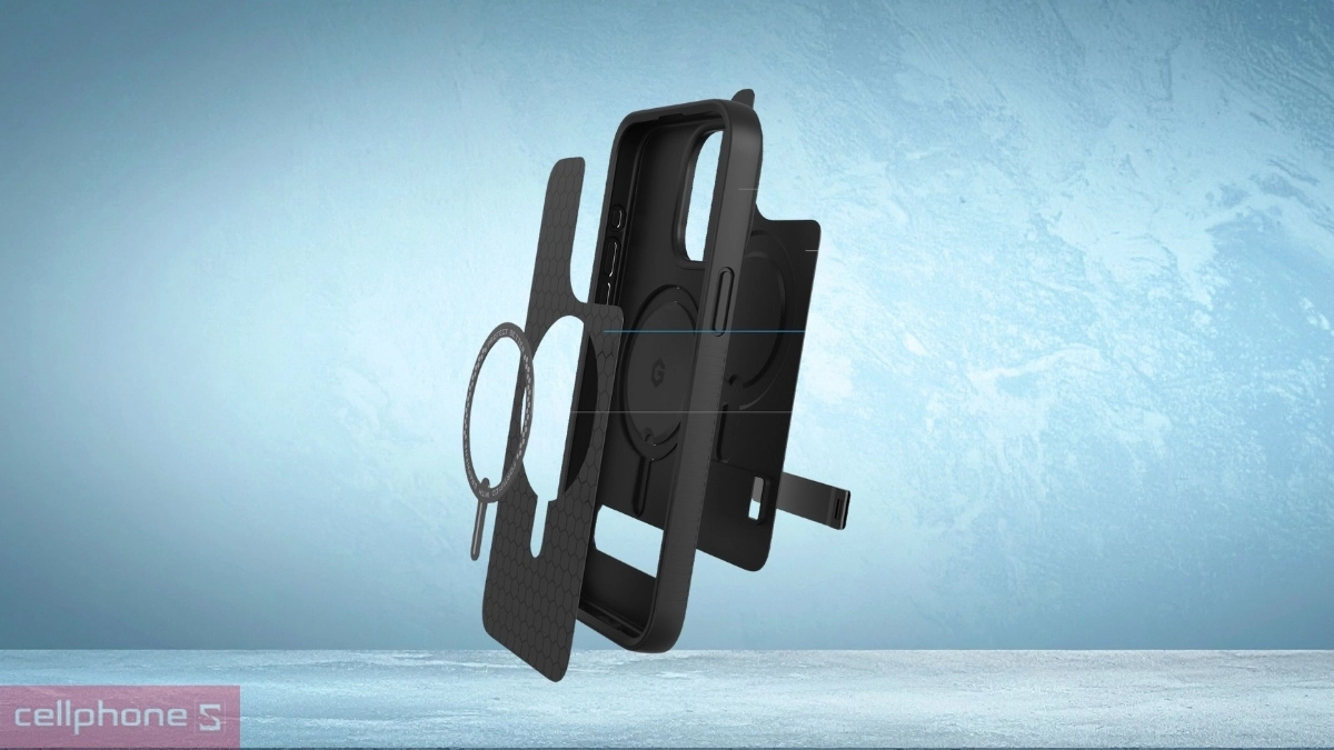 Thiết kế cấu trúc ốp lưng iPhone 15 Pro Zagg Everest Kickstand With Magsafe 