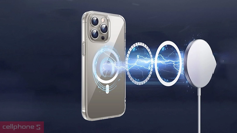 Ốp lưng iPhone 15 Pro Mipow hỗ trợ sạc Magsafe