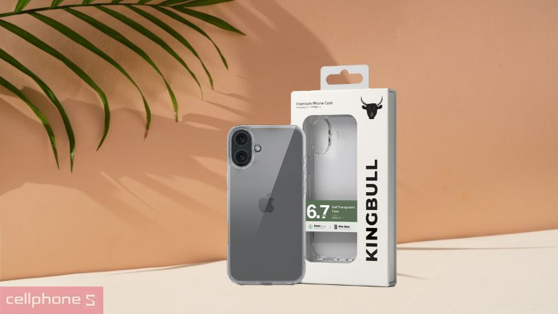 Thiết kế ốp lưng iPhone 16 Plus Mipow Soft Transparent