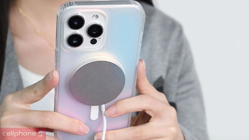 Công nghệ ốp Magsafe iPhone 16 Pro Max Mipow Premium Crystal Shinny