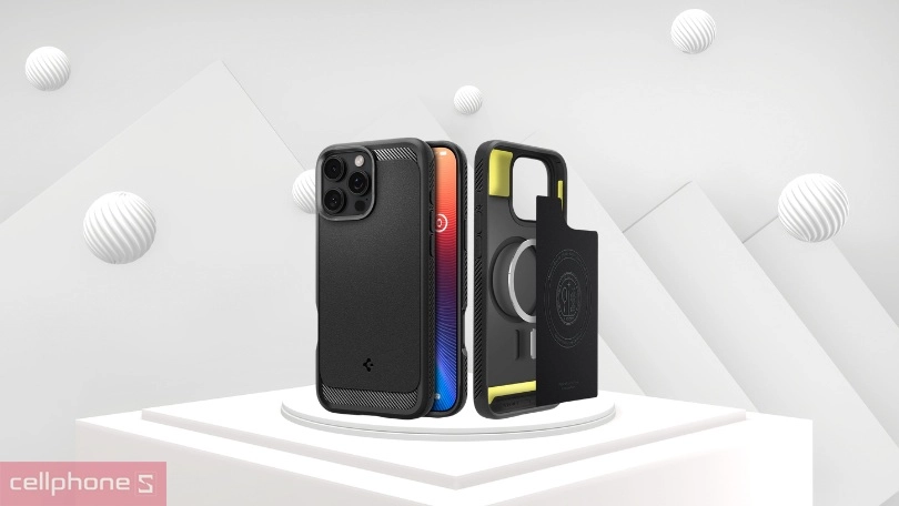Thiết kế ốp lưng iPhone 16 Pro Max Spigen Rugged Armor With Magsafe