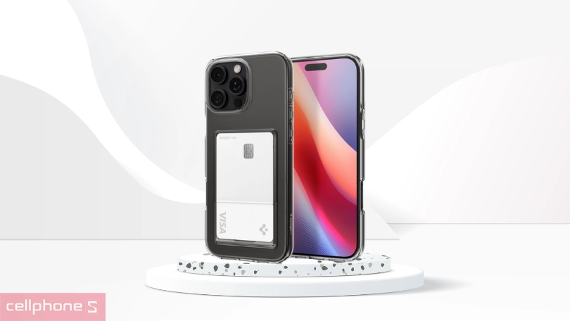Ốp lưng iPhone 16 Pro Spigen Crystal Slot Crystal Clear (Trong suốt)