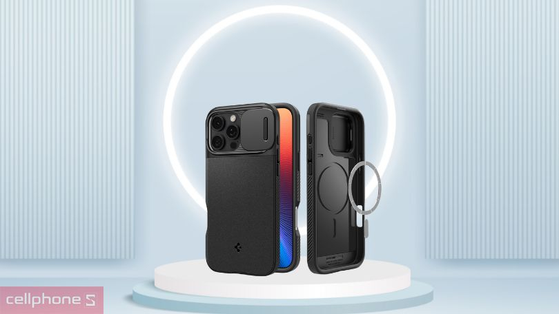 Công nghệ ốp lưng iPhone 16 Pro Spigen Optik Armor With Magsafe