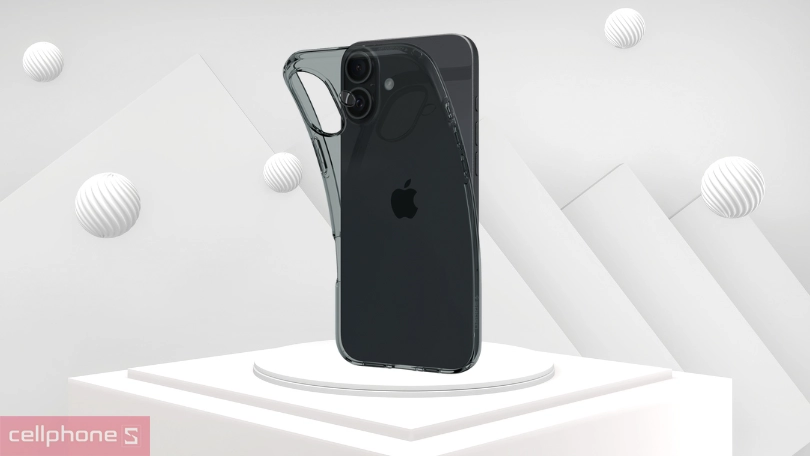 Ốp lưng iPhone 16 Spigen Crystal Flex Space Crystal - Chất liệu polycarbonate cứng cáp