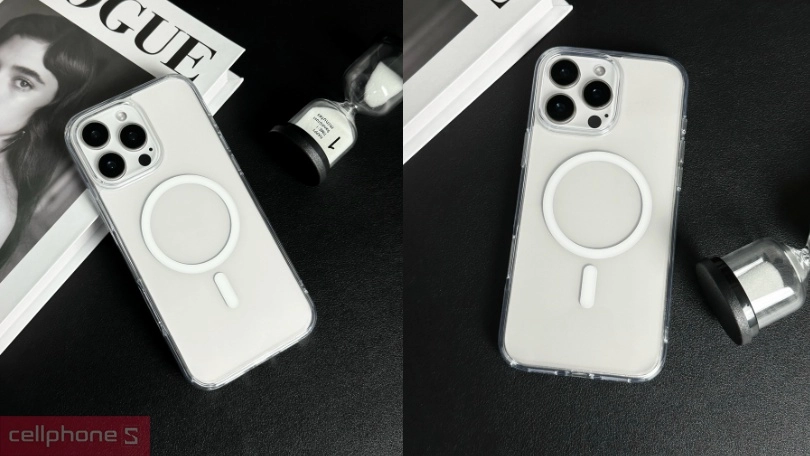 Thiết kế ốp lưng iPhone 16 Pro TGVIS Len MagSafe Clear