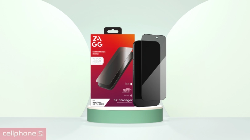 Dán va đập iPhone 16 Pro chống nhìn trộm Zagg Privacy Full