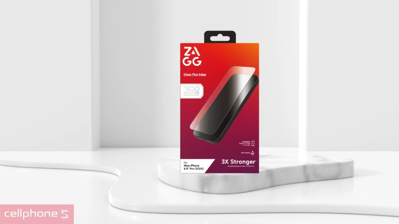 Kính cường lực iPhone 16 Pro Max Zagg Plus Edge Full - Sự bảo vệ tối ưu cho màn hình