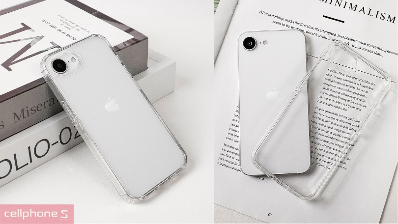 Thiết kế ốp lưng iPhone 16e Mipow Transparent