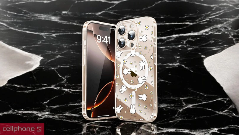 Ốp lưng Magsafe iPhone 16 Pro Max Mipow Miffy Flowers – Ngộ nghĩnh, đáng yêu