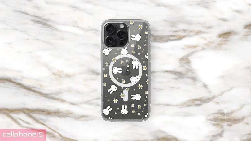 Ốp lưng Magsafe iPhone 16 Pro Max Mipow Miffy Flowers – Ngộ nghĩnh, đáng yêu