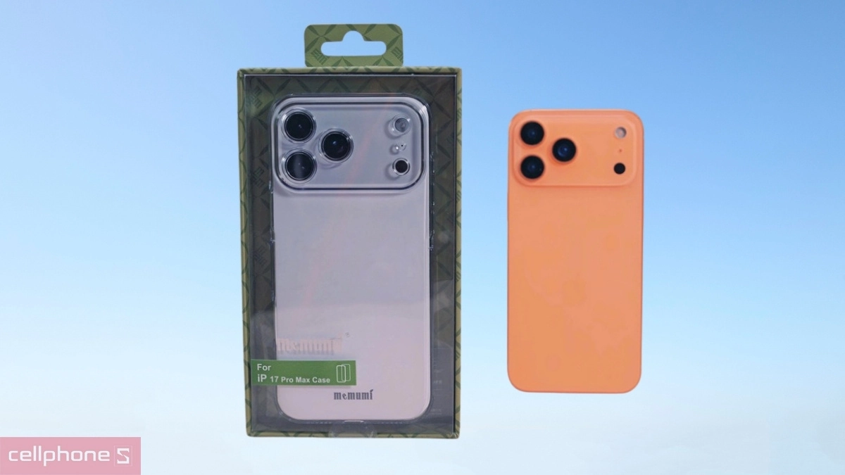 Thiết kế ốp lưng iPhone 17 Pro Max Memumi BVC Clear