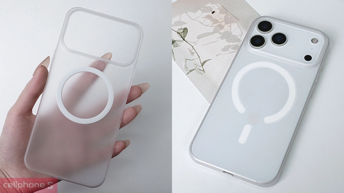 Ốp lưng iPhone 17 Pro Max Mipow Super Slim With Magsafe White Matt