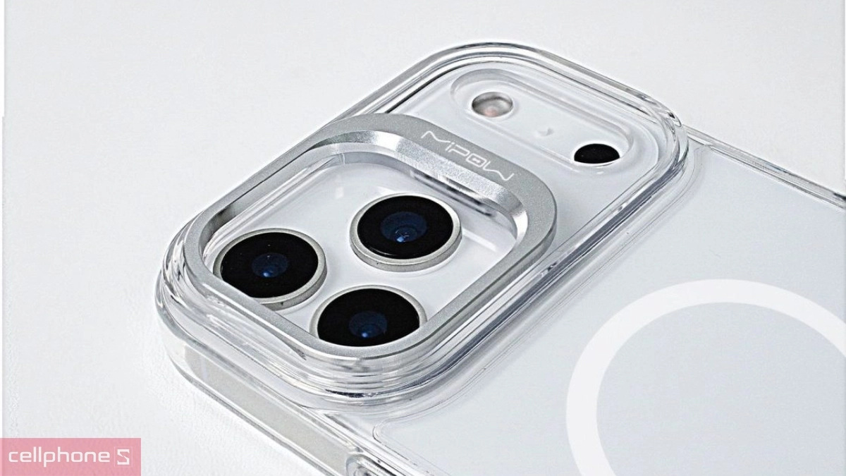 Khả năng bảo vệ ấn tượng của ốp lưng iPhone 17 Pro Max MiPow Tempered Glass StandX With MagSafe Transparent trong suốt