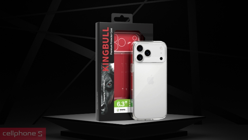 Ốp lưng iPhone 17 Pro Mipow Tempered Glass Transparent