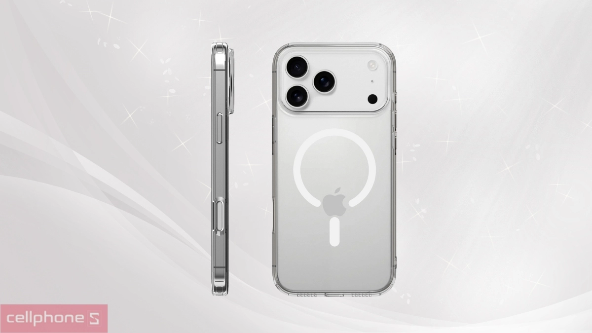 Ốp lưng iPhone 17 Pro Mipow Tempered Glass With Magsafe Transparent trong suốt - Thiết kế tinh tế, bảo vệ toàn diện