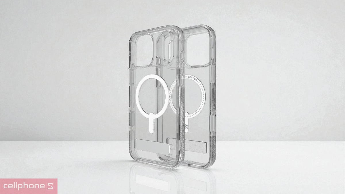 Thiết kế Ốp lưng iPhone 17 Pro Max Zagg Crystal Palace Action Button With Magsafe Clear