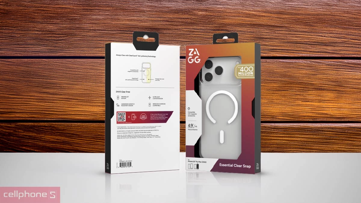 Ốp lưng iPhone 17 Pro Zagg Esntl With MagSafe Clear trong suốt - Bảo vệ chắc chắn, thiết kế hiện đại