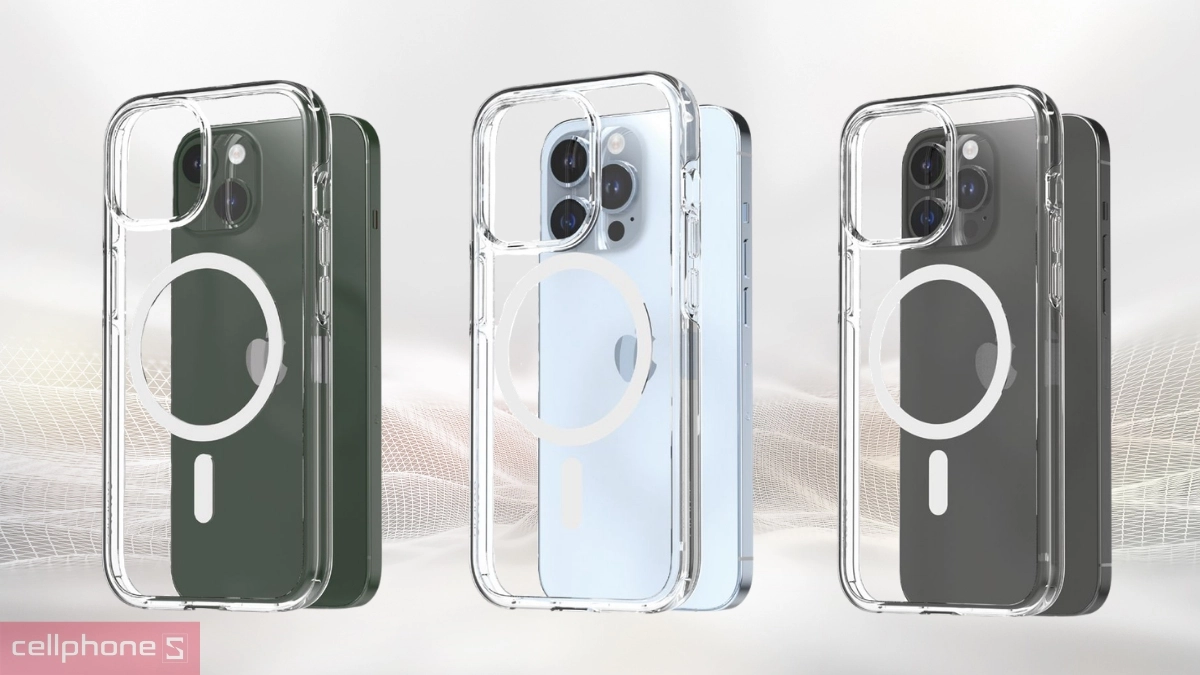 Hệ thống nam châm ốp lưng iPhone 13 Pro Araree Duple M Clear