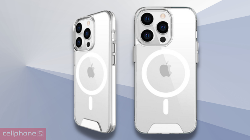 Ốp lưng iPhone 14 Pro Max trong suốt Jinya hỗ trợ sạc MagSafe