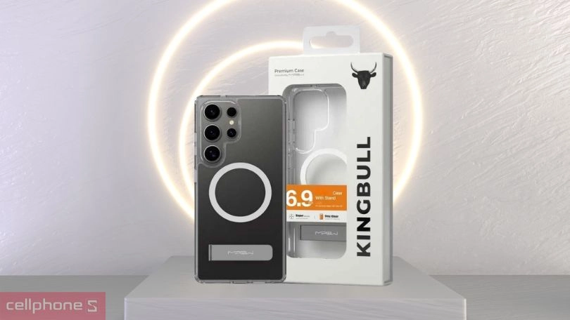 Ốp lưng Magsafe Samsung Galaxy S25 Ultra Mipow Tempered Stand Transparent - Tiện lợi