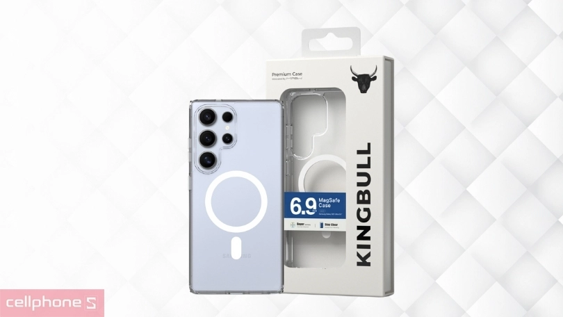 Ốp lưng Magsafe Samsung Galaxy S25 Ultra Mipow Tempered Transparent - Hỗ trợ bảo vệ toàn diện