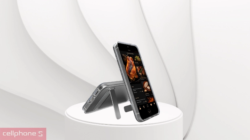 Ốp lưng Samsung Galaxy S25 Zagg Crystal Palace Kickstand Clear