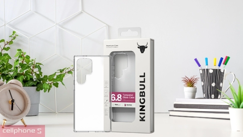 Chất liệu ốp lưng Magsafe Samsung Galaxy S24 Ultra Mipow Tempered Transparent