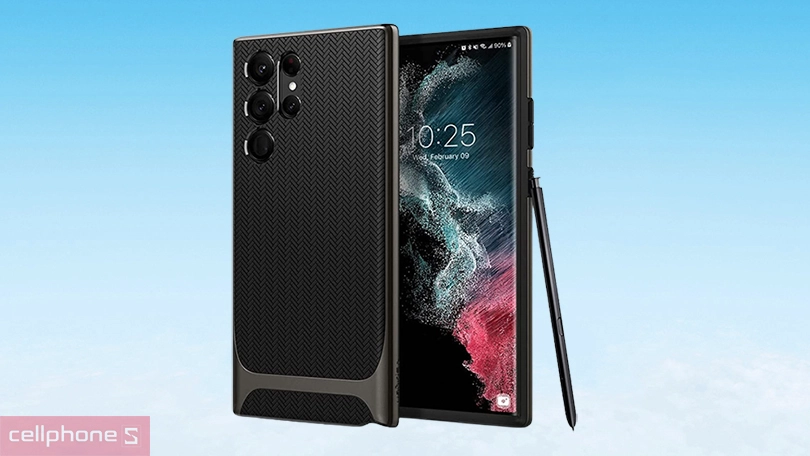 Ốp lưng Samsung Galaxy S23 Ultra Spigen Neo Hybrid Gunmental - Thiết kế nhẹ, chống trượt tốt