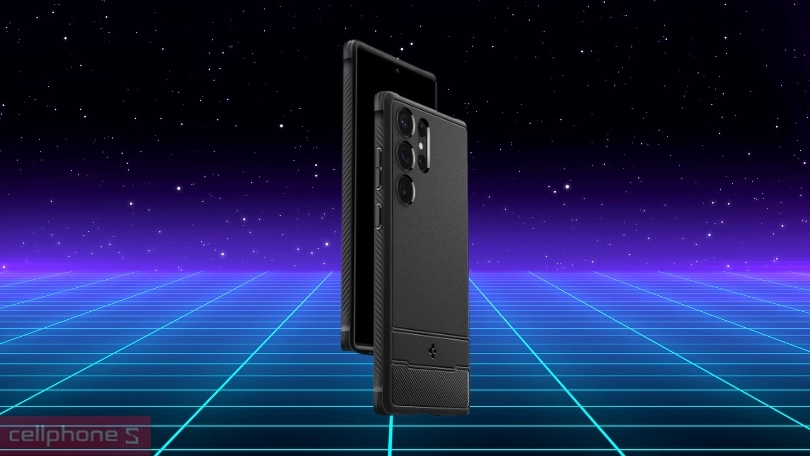 Ốp lưng Samsung Galaxy S24 Ultra Spigen Rugged Armor - Chống trầy xước tối ưu cùng thiết kế đẹp mắt