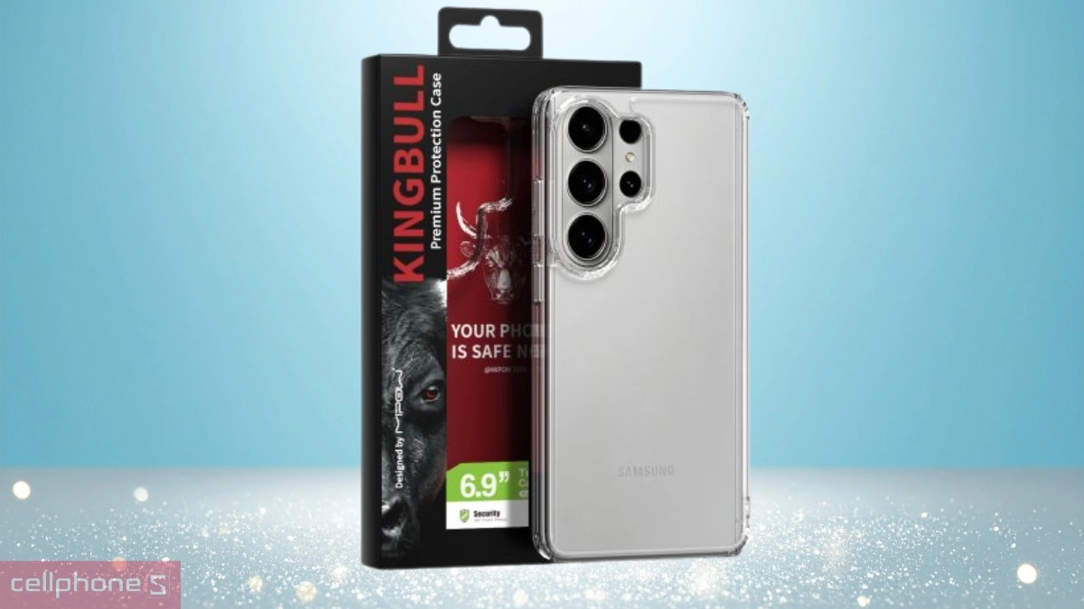 Thiết kế ốp lưng Samsung Galaxy S26 Ultra Mipow Tempered Clear