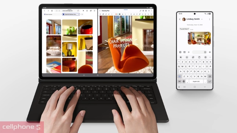 Bàn phím + Bao da AI Samsung Galaxy Tab S10 FE Plus chính hãng touch pad
