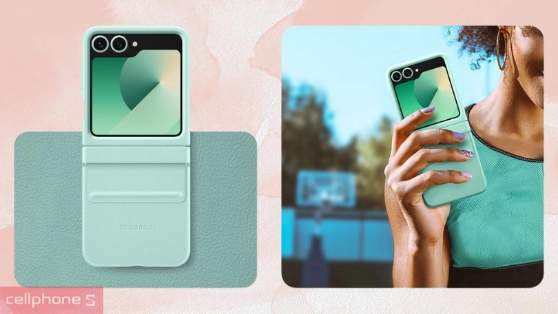 Ốp lưng da thực vật Samsung Galaxy Z Flip 6 có độ hoàn thiện cao, chất liệu mới lạ