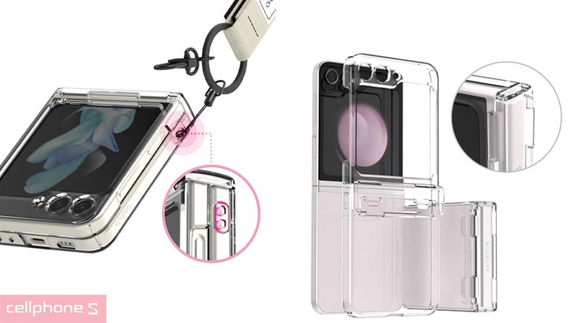 Thiết kế ốp lưng Samsung Galaxy Z Flip 5 Araree Nukin 360 Clear