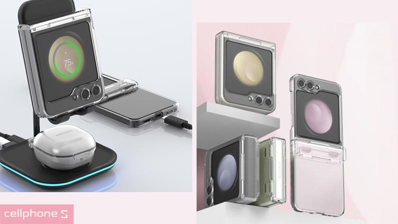 Thiết kế ốp lưng Samsung Galaxy Z Flip 5 Araree Nukin 360 Clear