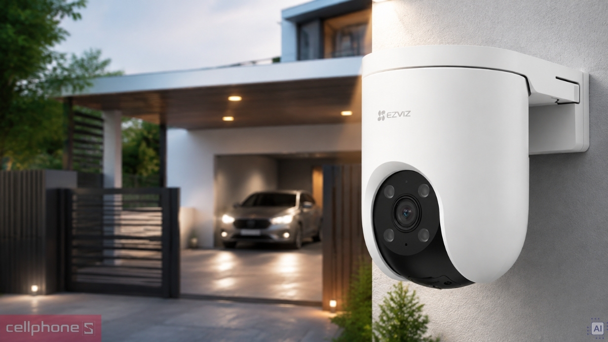 EZVIZ H8C giám sát toàn cảnh sân nhà và cổng ra vào
