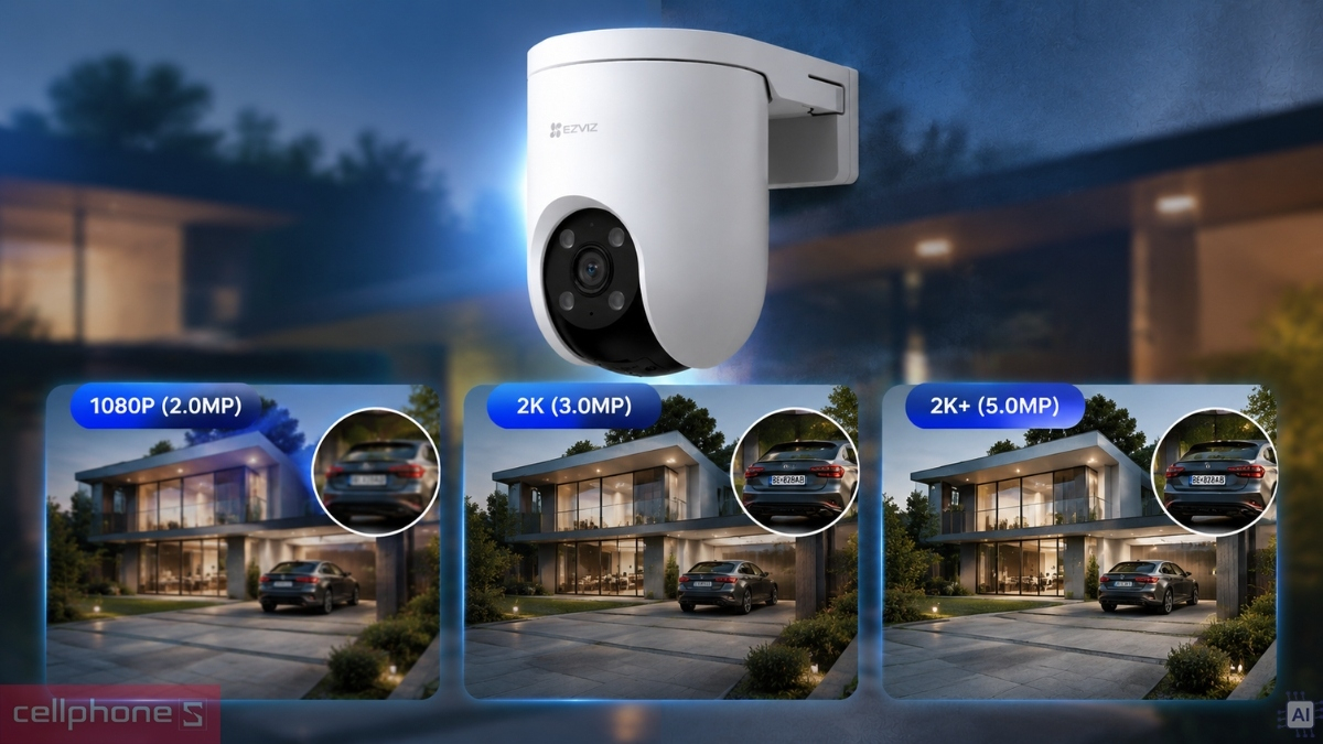 EZVIZ H8C với nhiều tùy chọn độ phân giải phù hợp cho từng nhu cầu 