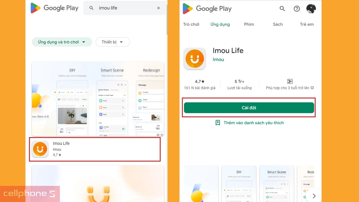 Cài đặt ứng dụng thông qua Google Play chỉ với vài thao tác