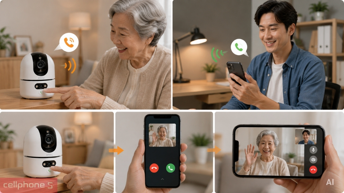 Cuộc gọi một chạm hỗ trợ người thân liên lạc nhanh chóng