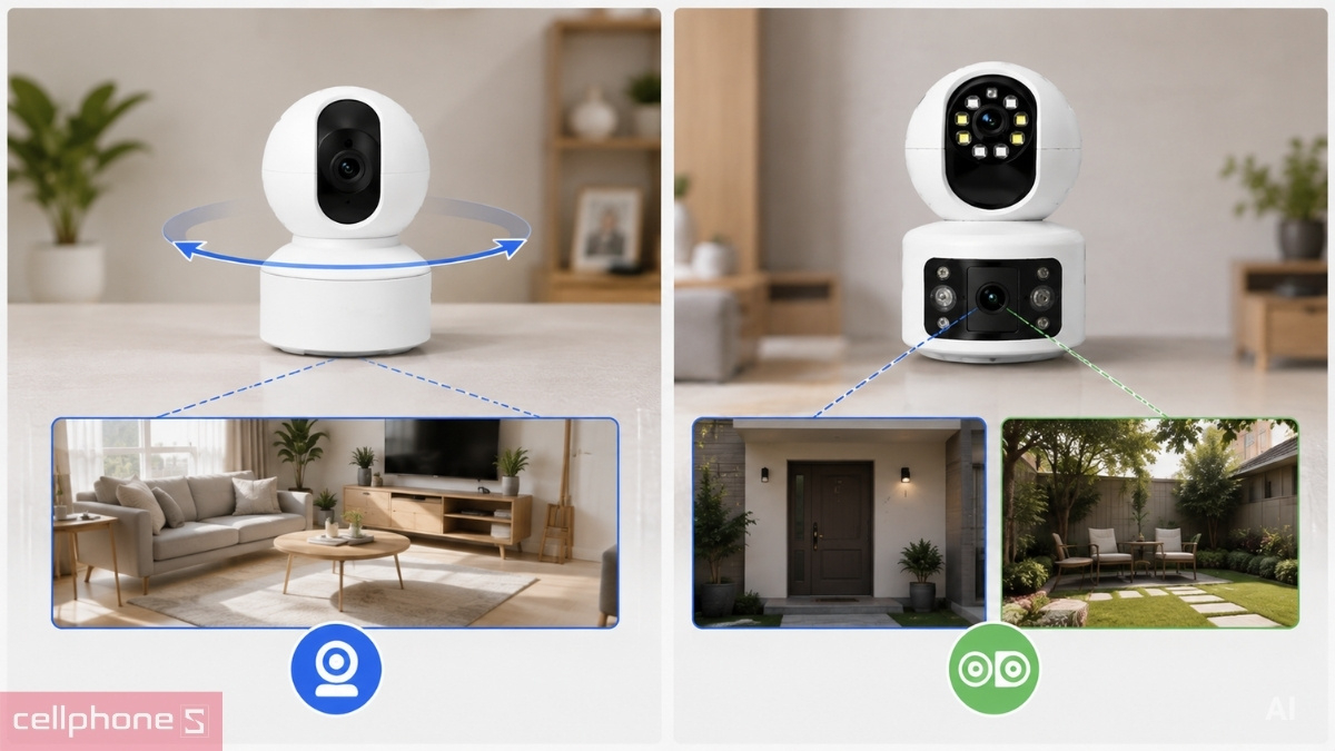 Camera một mắt và hai mắt phù hợp với nhu cầu quan sát khác nhau