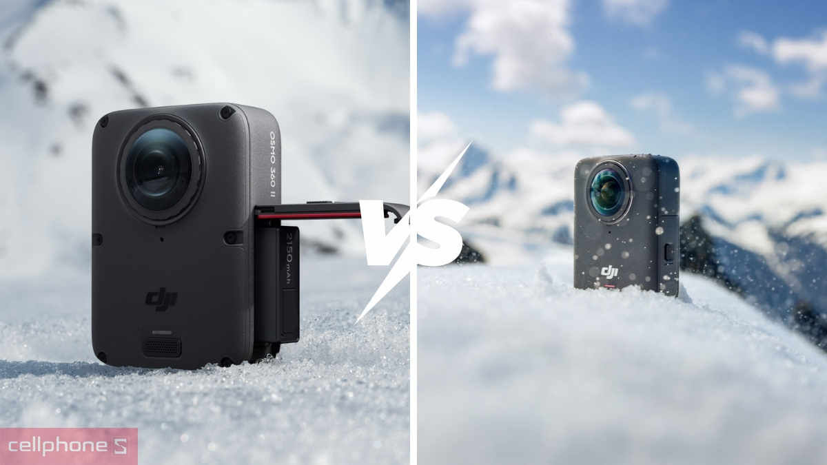 So sánh bên ngoài giữa Osmo 360 II và Osmo 360