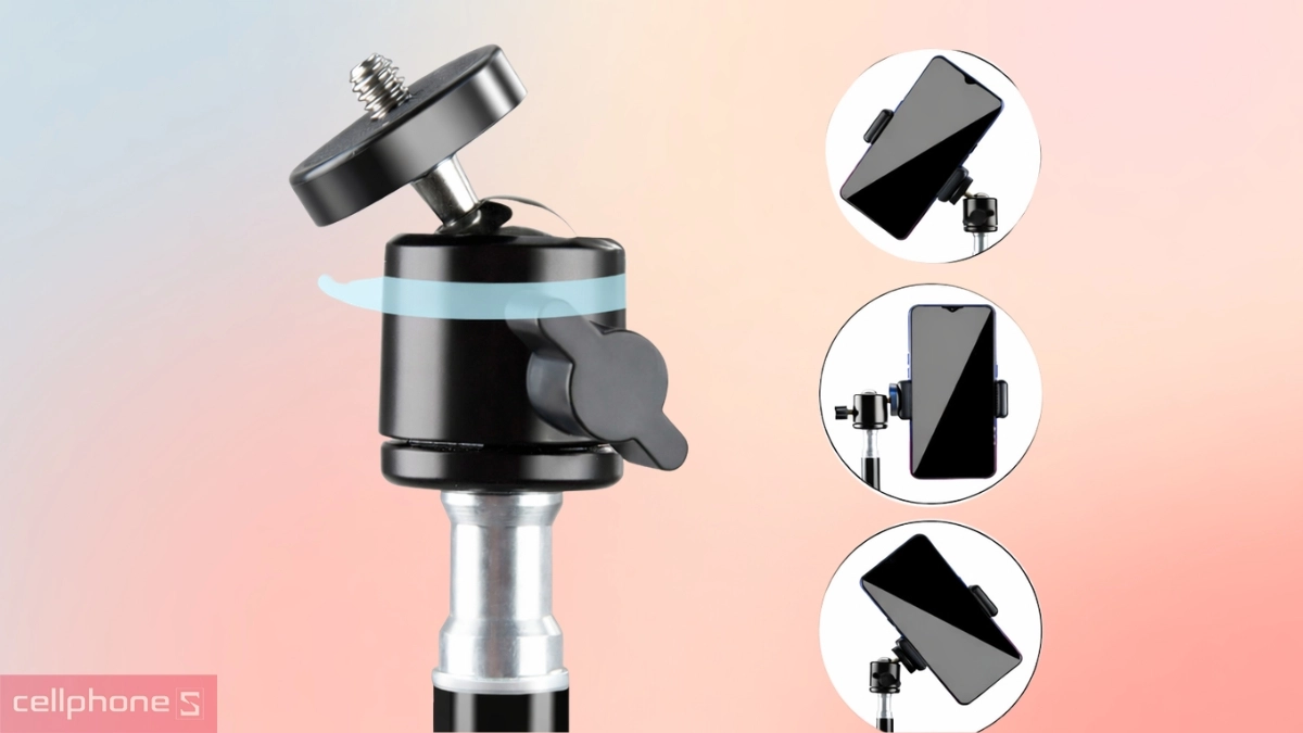 Đầu nối gậy chụp ảnh Tripod Haiyuan kèm remote 1.6m HT16F