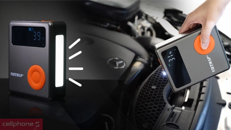 Bơm lốp điện tử thông minh Vietmap MF139 8000mAh - Công nghệ bơm hơi hiện đại