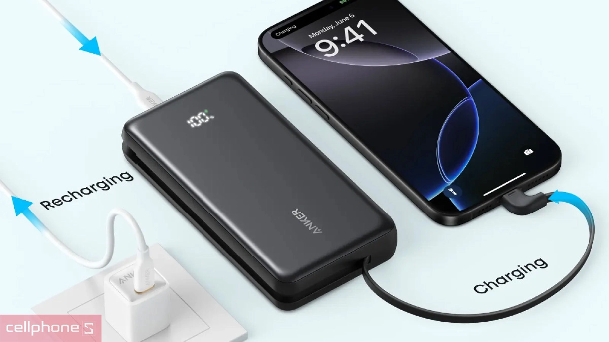 Công suất sạc pin sạc dự phòng Anker 20000mAh 22.5W A110E