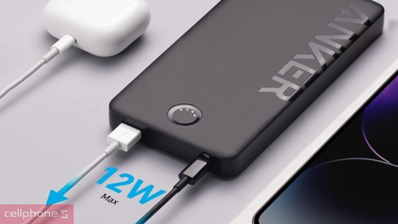 Pin sạc dự phòng Anker 323 1A1C 12W 10000mAh A1334 - Dung lượng lớn, sạc nhanh ấn tượng