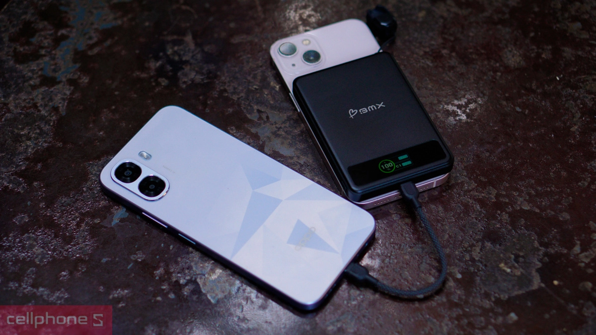 Pin sạc dự phòng BMX Solid State Magsafe 5000mAh Qi2 Led - Pin thể rắn tiên tiến, an toàn hàng không