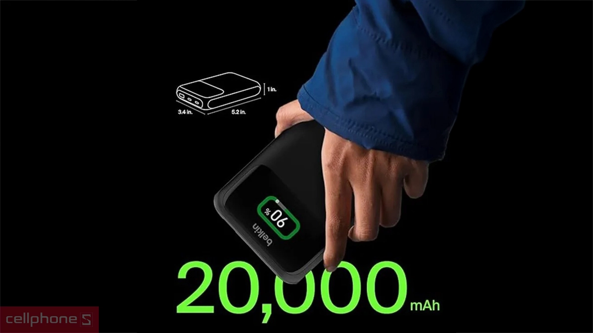 Dung lượng sạc dự phòng Belkin Polymer Pocket Power 20000mAh PD 65W