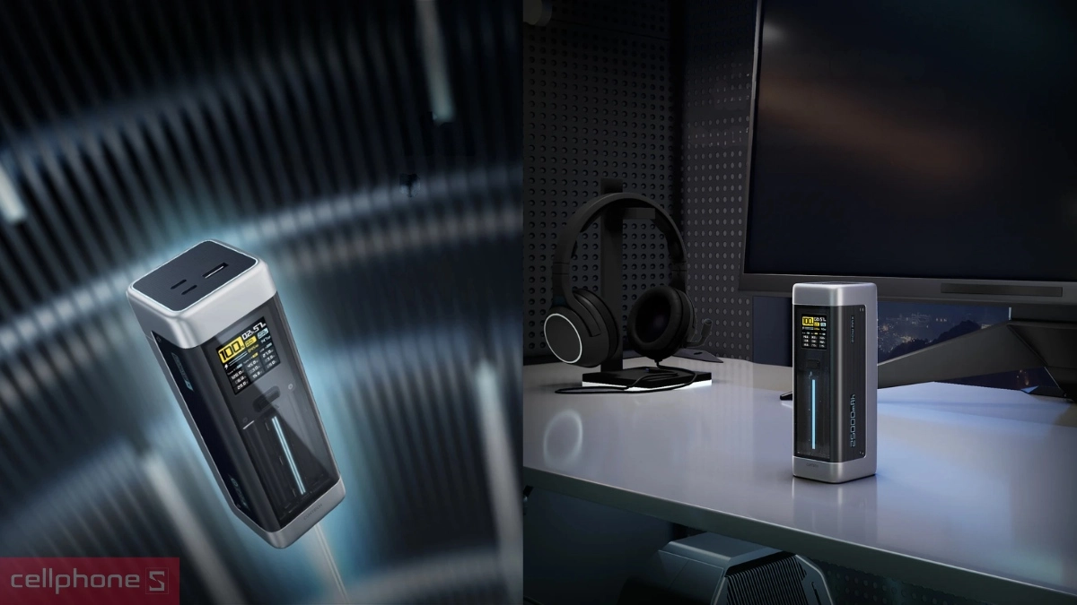 Hệ thống cổng sạc đa dạng của pin sạc dự phòng Cuktech 20 P+Series 2C1A 25000mAh 210W P23