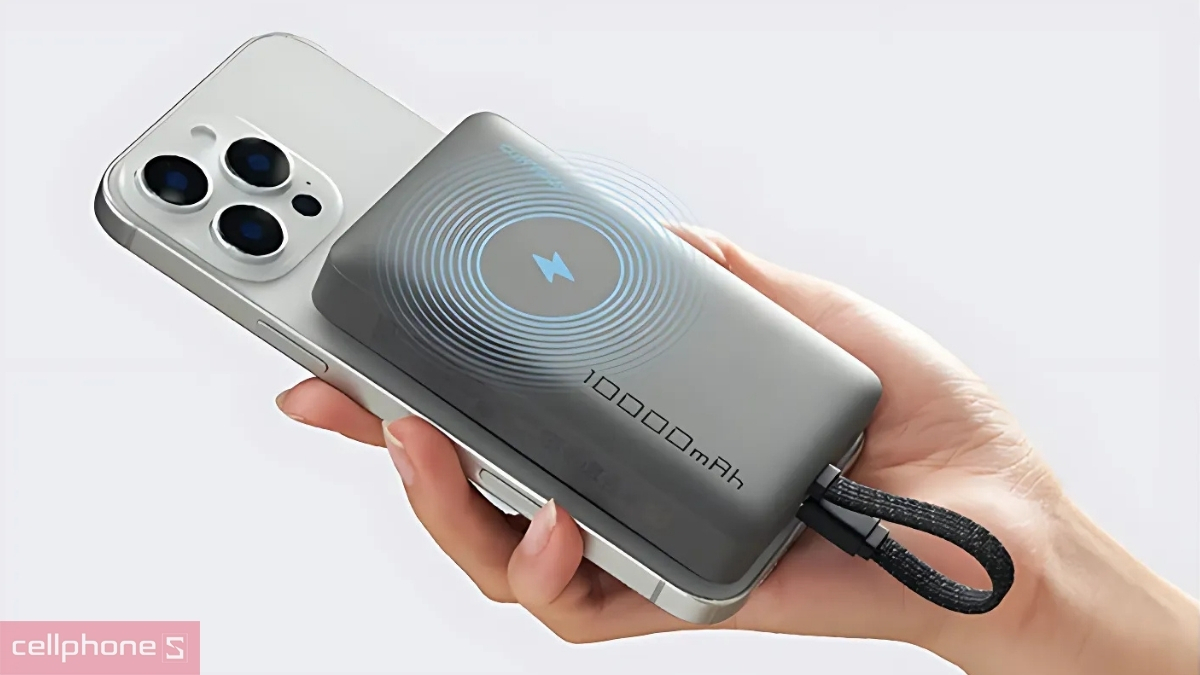 Hỗ trợ sạc nhanh đến 22.5W, tích hợp cáp tiện lợi